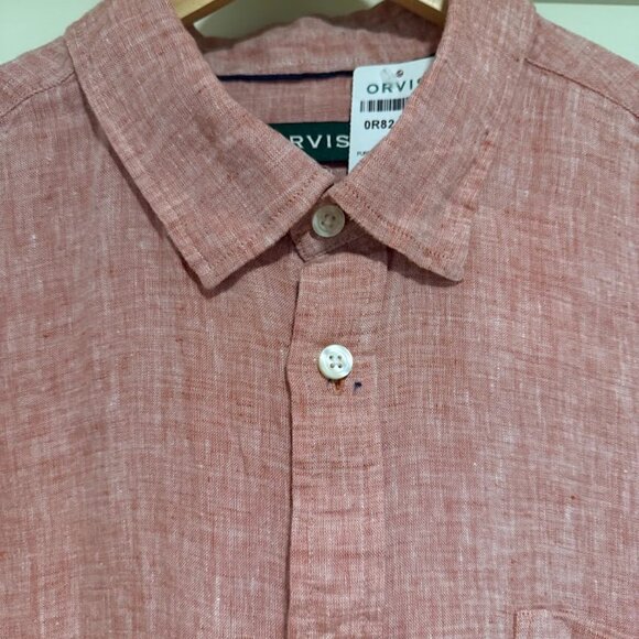 Orvis Linen Salmon Long Sleeve Button Up, Size XLG, NWT - Picture 3 of 7